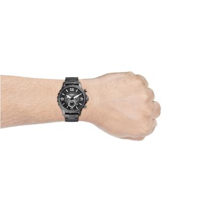 Fossil Heren Nate chronograaf rook roestvrij stalen horloge JR1437 Fossil Heren Nate chronograaf rook roestvrij stalen horloge JR1437