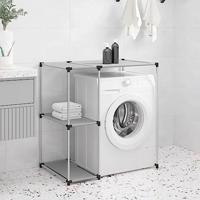 VidaXL Opbergrek voor boven wasmachine 87x55x90,5 cm ijzer grijs - thumbnail