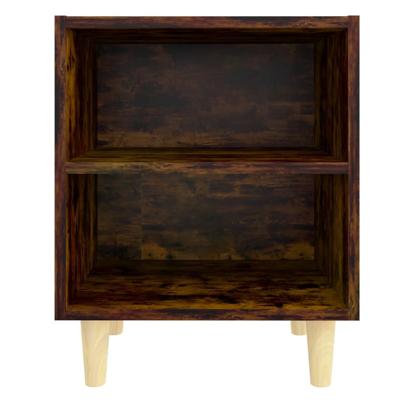 Nachtkastje met houten poten 40x30x50 cm gerookt eikenkleurig