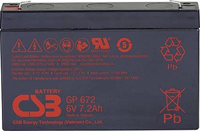 CSB Battery GP 672 Standby USV Loodaccu 6 V 7.2 Ah Loodvlies (AGM) (b x h x d) 151 x 101 x 34 mm Kabelschoen 4.8 mm, Kabelschoen 6.35 mm Onderhoudsvrij, CSB Battery GP 672 Standby USV Loodaccu 6 V 7.2 Ah Loodvlies (AGM) (b x h x d) 151 x 101 x 34 mm Kabelschoen 4.8 mm, Kabelschoen 6.35 mm Onderhoudsvrij,
