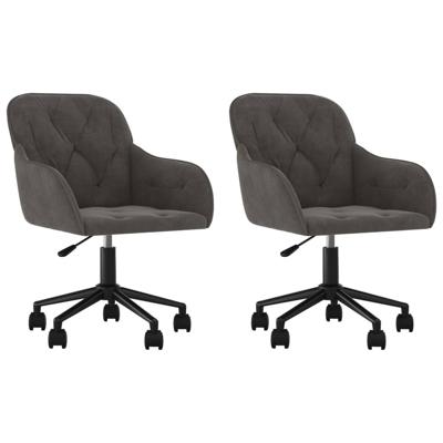 Eetkamerstoelen draaibaar 2 st fluweel donkergrijs Eetkamerstoelen draaibaar 2 st fluweel donkergrijs