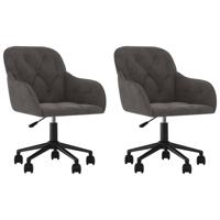 Eetkamerstoelen draaibaar 2 st fluweel donkergrijs - thumbnail