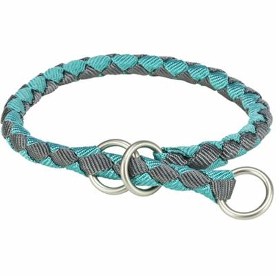 TRIXIE HALSBAND HOND CAVO HALFSLIP AQUA / GRAFIET GRIJS 47-55X1,8 CM