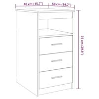 Ladekast 40x50x76 cm bewerkt hout oud houtkleurig - thumbnail