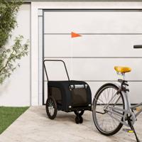 VidaXL Hondenfietstrailer oxford stof en ijzer zwart - thumbnail