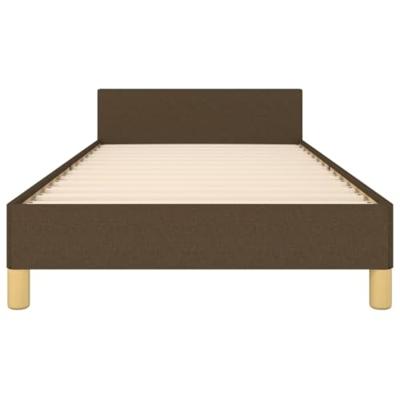 Bedframe zonder matras 90x200 cm stof donkerbruin