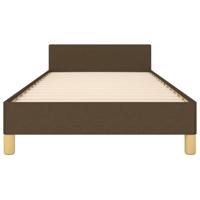Bedframe zonder matras 90x200 cm stof donkerbruin - thumbnail