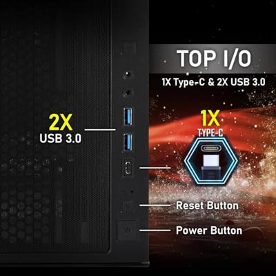 PC-behuizing (zonder voeding) - BITFENIX - CETO Premium Volcano - Mid-tower - ATX-vormfactor - 4x120mm A-RGB - Zwart