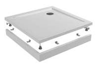 Wiesbaden voorzetpaneel + poten tbv vierkante douchebak acryl 90x90x4 wit - thumbnail