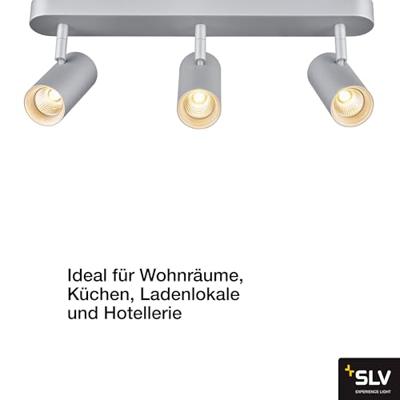 SLV Led opbouwspotNoblo 3x8w - 2700K - 12,5cm zilvergrijs - 1002978