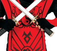 Ninja Kostuum Zane Kind Zwart/Rood - thumbnail