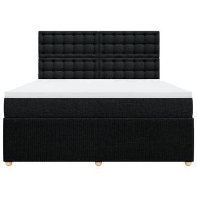 Boxspring met matras stof zwart 180x200 cm