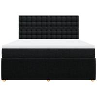 Boxspring met matras stof zwart 180x200 cm - thumbnail