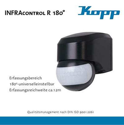 Kopp 823805017 PIR-bewegingsmelder Wand 180 ° Relais Zwart IP44 Kopp 823805017 PIR-bewegingsmelder Wand 180 ° Relais Zwart IP44