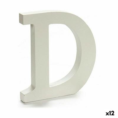 Brief D Hout Wit (1,8 x 21 x 17 cm) (12 Stuks)
