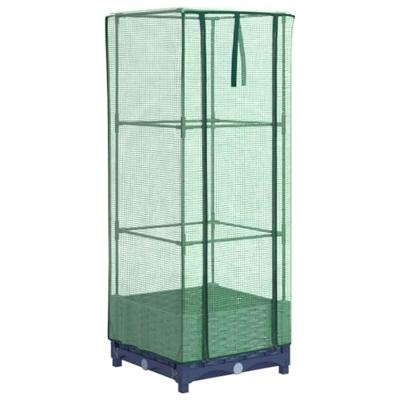VidaXL Plantenbak verhoogd met kashoes 40x40x123 cm rattanlook