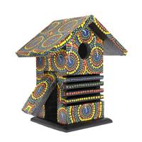 Handbeschilderd Houten Vogelhuis met Stippen - thumbnail