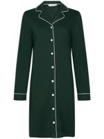 Warm katoenen doorknoopnachthemd groen - thumbnail