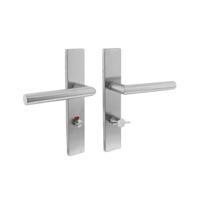 Intersteel Deurkruk Jura hoek 90° rechthoekig schild met toilet-/badkamersluiting 63/8mm EN1906/4 - RVS - thumbnail