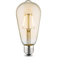 Edison Vintage E27 LED filament lichtbron Drop | ST64 Deco | Retro LED lamp | 6.4/6.4/14cm | Amber | geschikt voor E27 fitting | 2W 160lm 2700K | warm wit licht - thumbnail