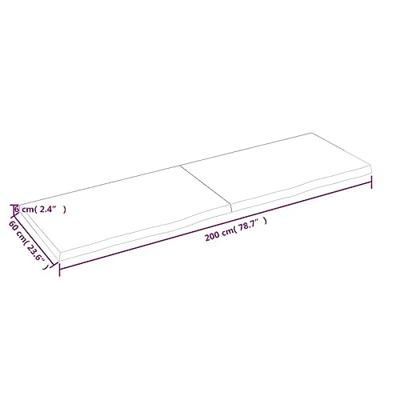 VidaXL Wastafelblad 200x60x(2-6) cm behandeld massief hout lichtbruin