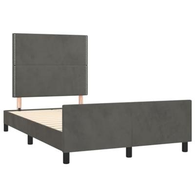 Bedframe zonder matras 120x190 cm fluweel donkergrijs