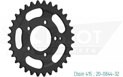 ESJOT achtertandwiel "0844" chain wheel 415 32z steel black