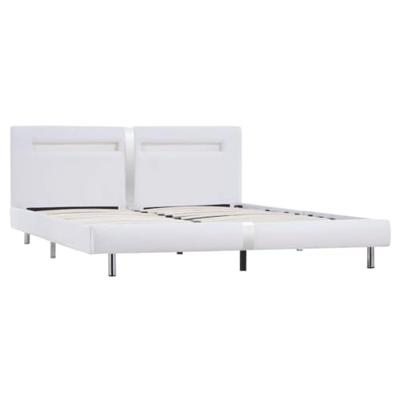 Bedframe met LED kunstleer wit 180x200 cm