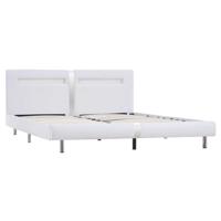Bedframe met LED kunstleer wit 180x200 cm - thumbnail