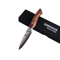 Homizu Baranoki officemes - 9cm - VG-10 damascus mes|rozenhout - bruin - thumbnail