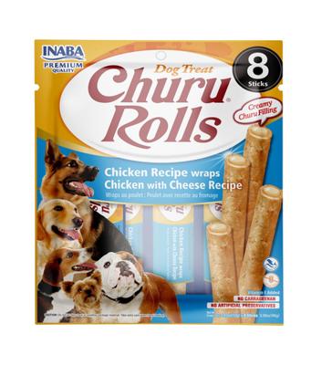 INABA DOG CHURU ROLLS CHICKEN RECIPE WRAPS WITH CHEESE - thumbnail