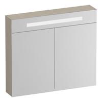 Brauer Promise Deluxe Spiegelkast - 80 cm - met Verlichting - 2 Dubbelzijdige Spiegeldeuren - Mat Beige - thumbnail