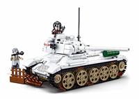 Sluban Army T-34/85 Battle Tank bouwstenen set - wit (M38-B0978) - thumbnail