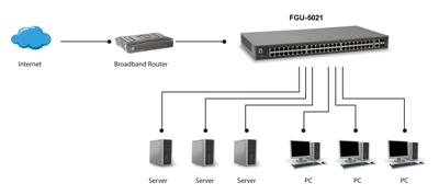 LEVEL ONE 50-Port Fast Ethernet Switch 2 x SFP/RJ45 Combo Gigabit