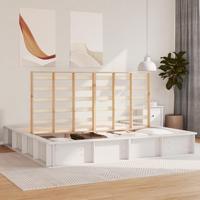Bedframe met opslag Wit 200 x 200 cm Hout - thumbnail