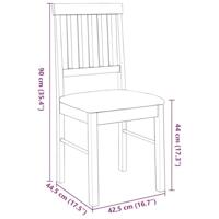 Eetkamerstoelen met kussens 2 st massief hout rubber - thumbnail
