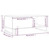 Salontafel 90x50x36,5 cm bewerkt hout betongrijs - thumbnail