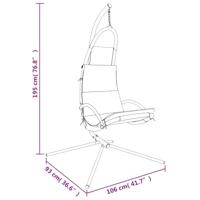 Schommelstoel met kussen Oxford-stof en staal crèmekleurig - thumbnail
