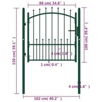 Poort met speerpunten 100x100 cm staal groen - thumbnail
