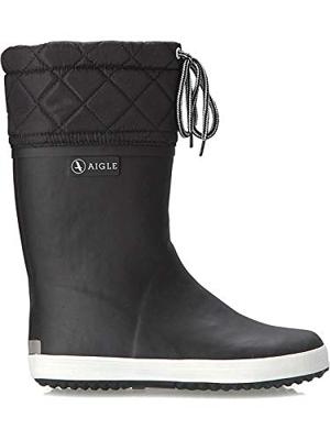 Regenlaarzen Lolly Pop Giboulée AIGLE® voor jongens zwart-wit