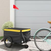 VidaXL Fietstrailer 30 kg ijzer zwart en geel - thumbnail