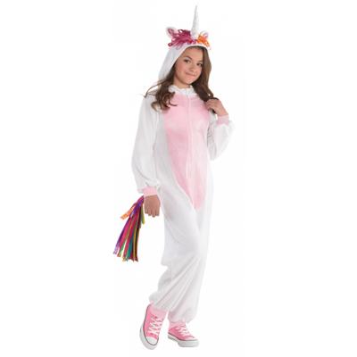 onesie eenhoorn meisjes wit/roze maat 134