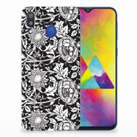 Samsung Galaxy M20 (Power) | TPU Case | Black Flowers - thumbnail