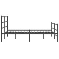 Bedframe met hoofd- en voeteneindemetaal zwart 193x203 cm - thumbnail