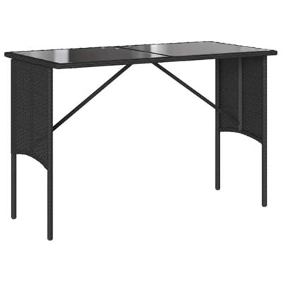 3-delige Tuinset met kussens poly rattan zwart