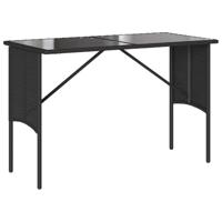 3-delige Tuinset met kussens poly rattan zwart - thumbnail