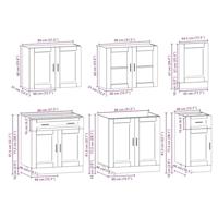 7-delige Keukenkastenset Porto bewerkt hout zwart - thumbnail