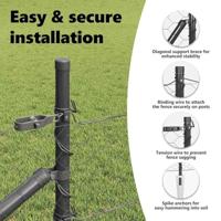 VidaXL Afrasteringspaal grijs 10 x 0,8 m (50 mm gaas) staal en pvc - thumbnail