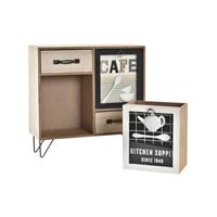 Multi-Functionele Organiser DKD Home Decor Metaal Kristal Hout MDF 30 x 10 x 29 cm Keuken - thumbnail