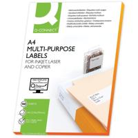 Q-CONNECT etiketten, wit, rechte hoeken, 63,5 x 33,9 mm, 100 vel, 24 etiketten per vel - thumbnail